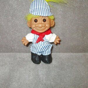 Vintage Russ Train Conductor Troll Doll Engineer Clothes Bandana Boots Hat 80s